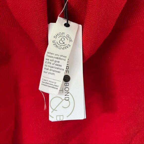 NEW Treasure & Bond SomethingNavy Off the Shoulder Sweater Size M - Picture 5 of 7